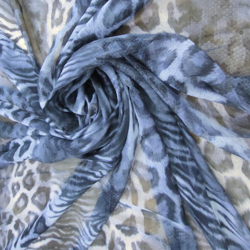 Black & White Leopard Silk Chiffon Print-SCPS227