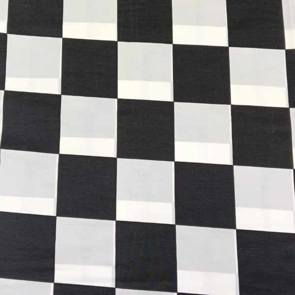 Big Checks Print On Sandwash Crepe SCPS02