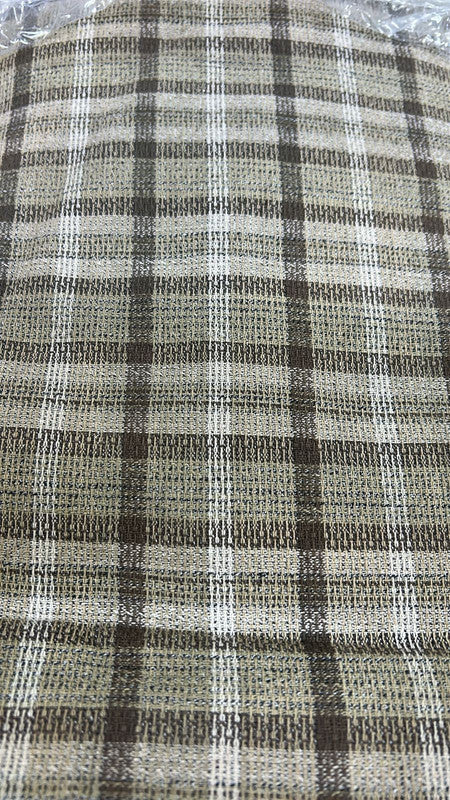 Cotton Jute Check 56inch Fabric CPFS44