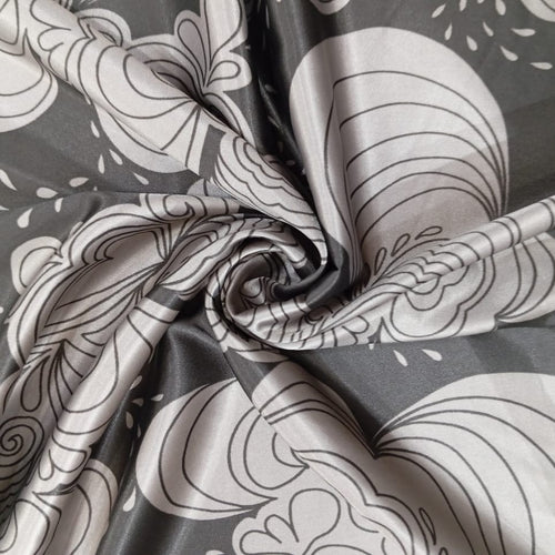 Cloud Brown Base Print On Satin Lycra SLPS01