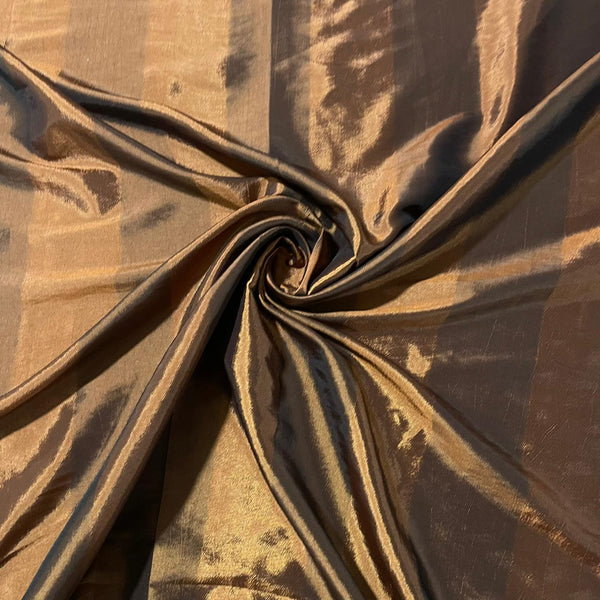 Coper & Brown Stripes On Poly Taffeta