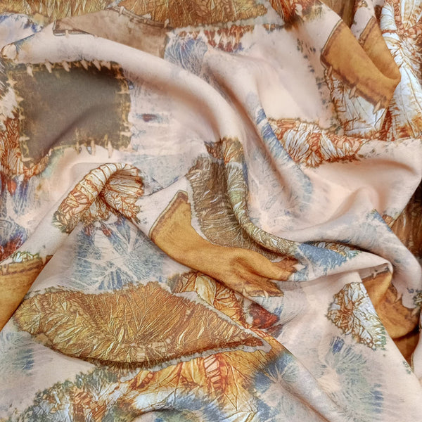 Royal Georgette Patch Work Print On Royal Georgette RGPB05
