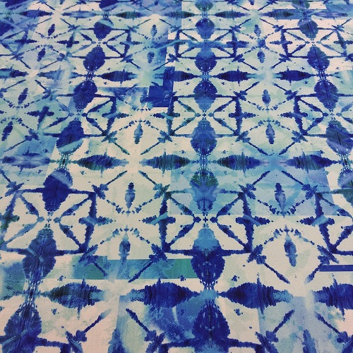 Shades Of Blue Prism Print On Royal Georgette RGPS14