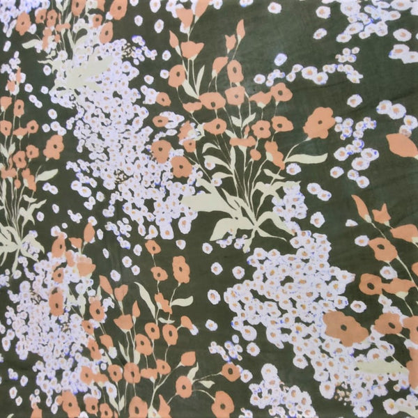 Blooming Flower Print On Silk Chiffon SCPS115