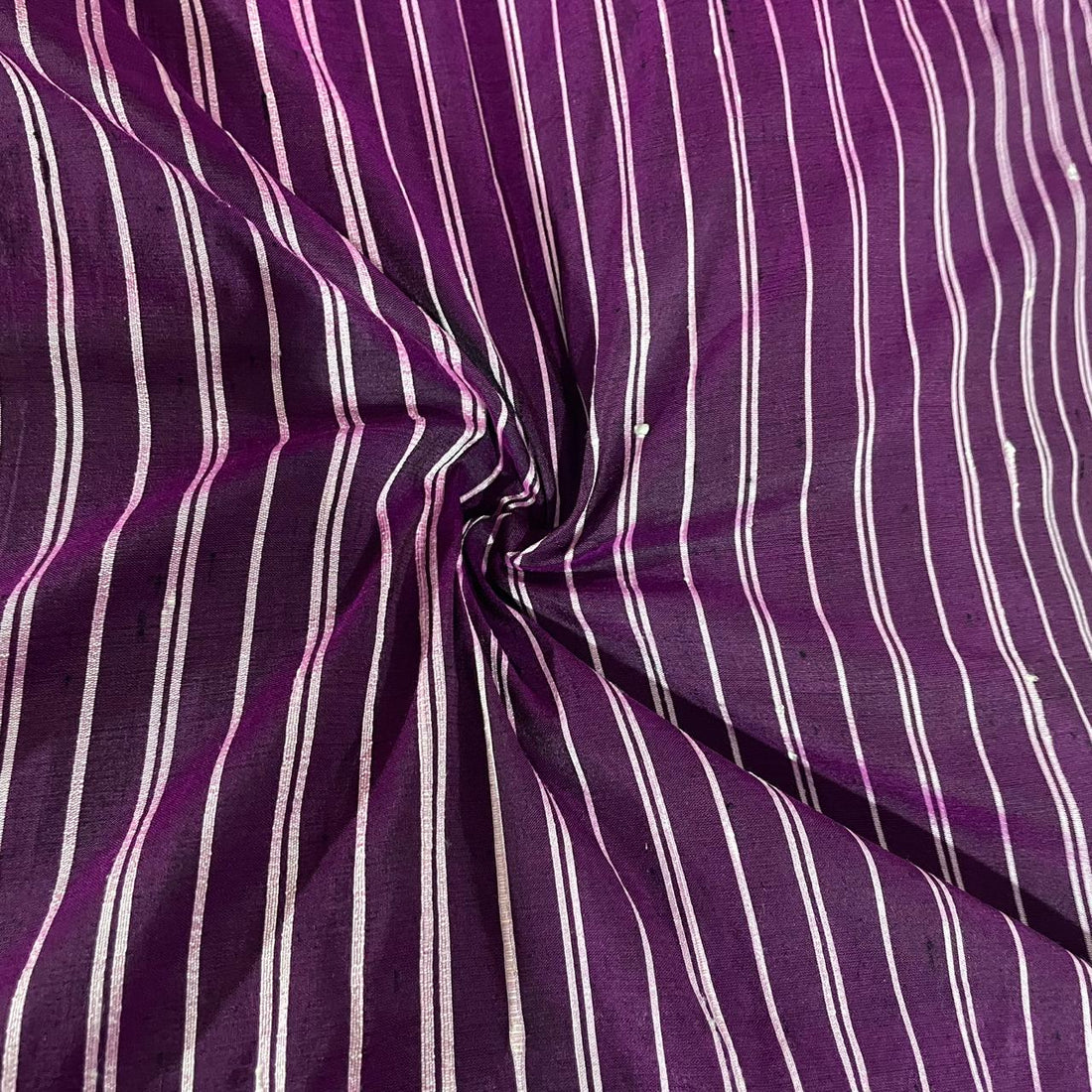 Raw Silk Dupion-Voilet & White-Stripes