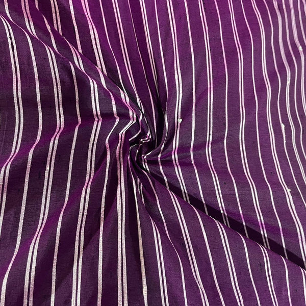 Raw Silk Dupion-Voilet & White-Stripes