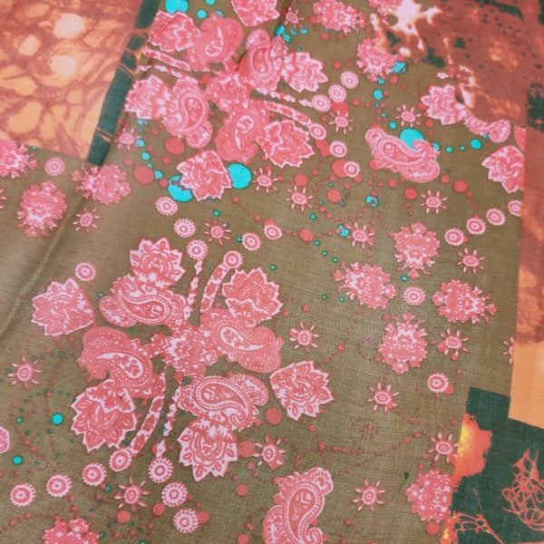 Paisley Floral Print On Silk Chiffon-SCPS179