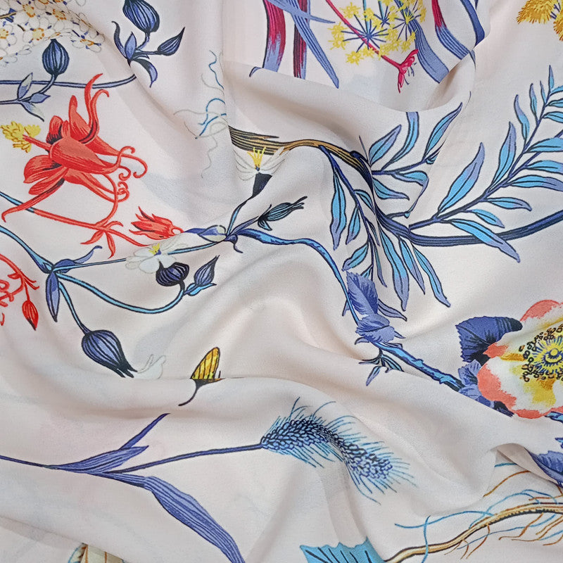 Wild Flowers Print On Royal Georgette RGPL36