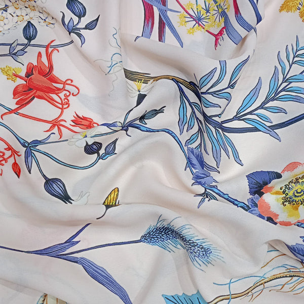 Wild Flowers Print On Royal Georgette RGPL36