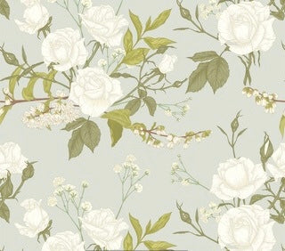 White Rose Floral Print On Royal Georgette RGPA53