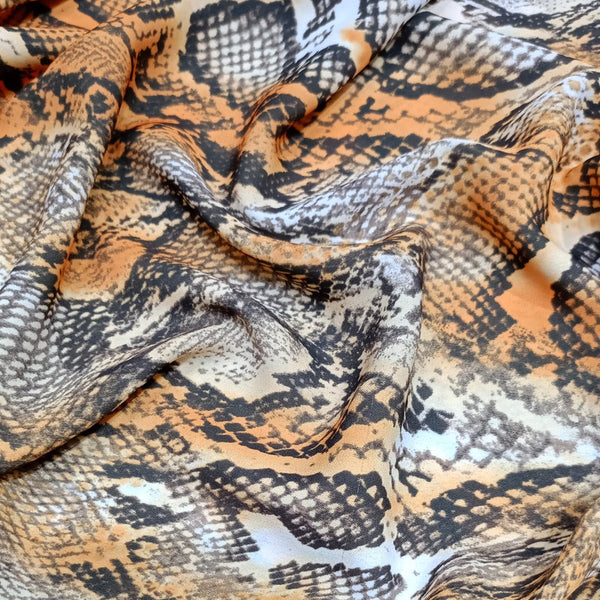 The Big Cat Snake Print On Royal Georgette RGPS17