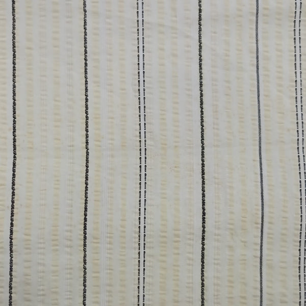 Cotton  Beige Black  Seersucker Stripe Y/D Fabric SYDS14