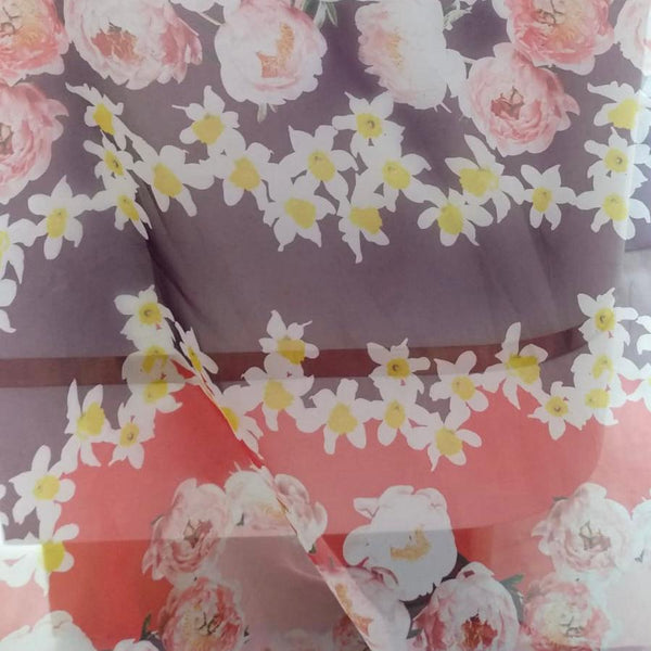 Roses Print On Organza-ORPA36