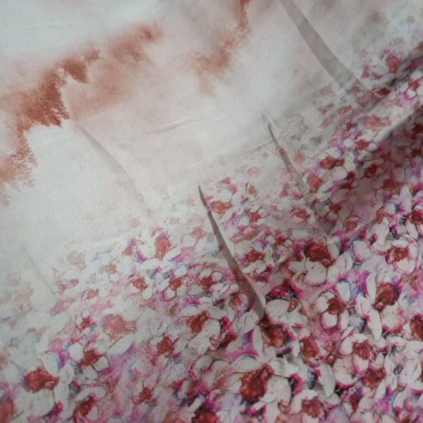 Tie Dye Border Print On Korean Satin KSPS26