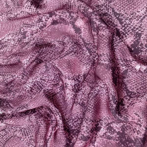 Maroon Snake Skin Print On Korean Satin KSPL49