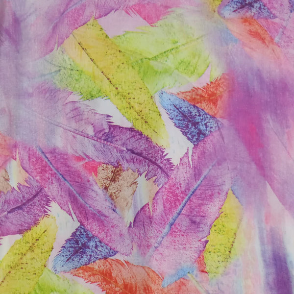 Leaf Tie Dye Print On Korean Satin-KSPS67