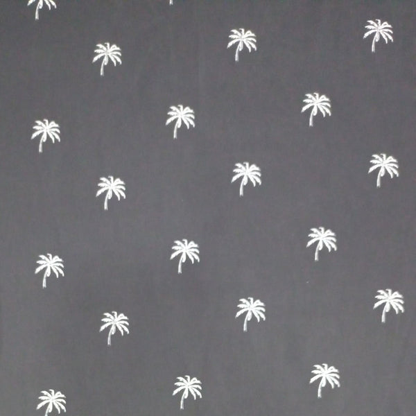 Palm Tree Print On Korean Satin-KSPS83