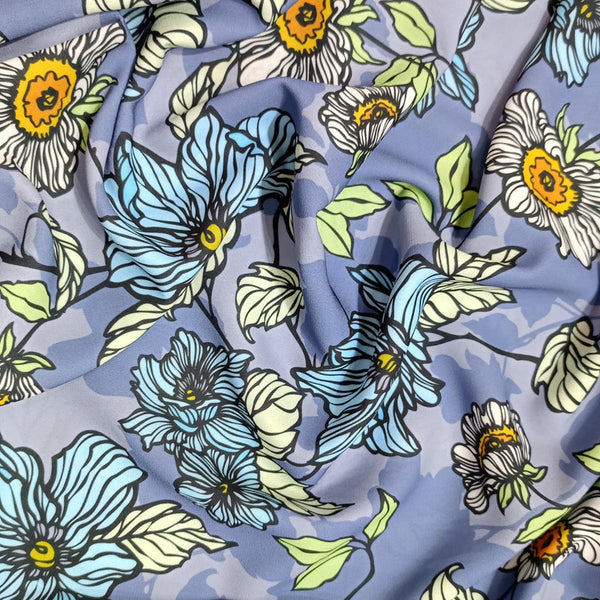 Floral Print On Royal Georgette RGPB57