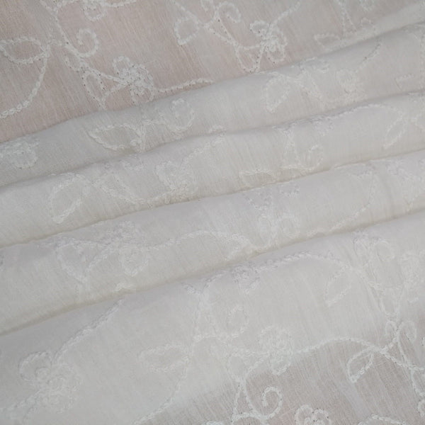 White Cotton Schiffli Embroidery#19