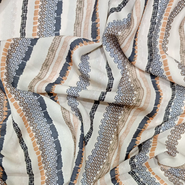 Stripes Print On Royal Georgette RGPB101