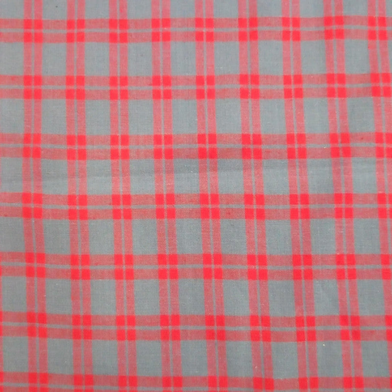 Cotton Red & Gray Check Y/D Fabric CCYD25