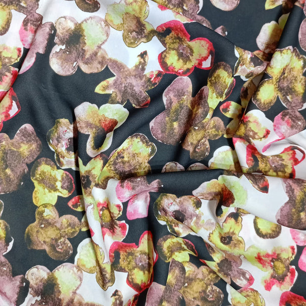 Pond Yellow Leaf Print On Royal Georgette RGPB34