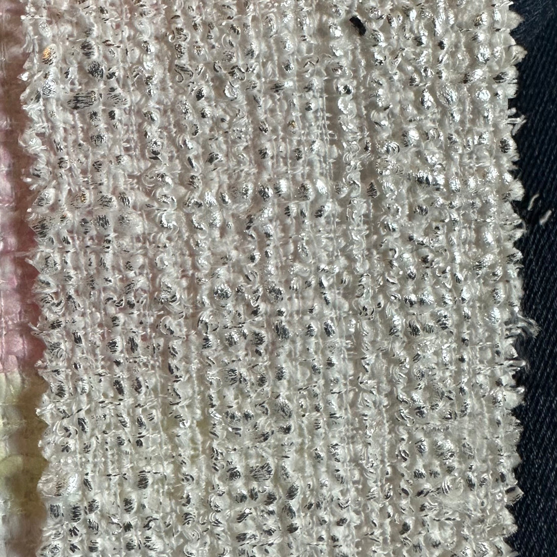 Metallic White Boucle Tweed
