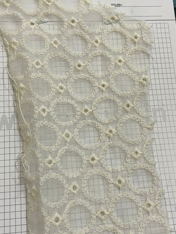 Embroidered (Circular) White Fabric