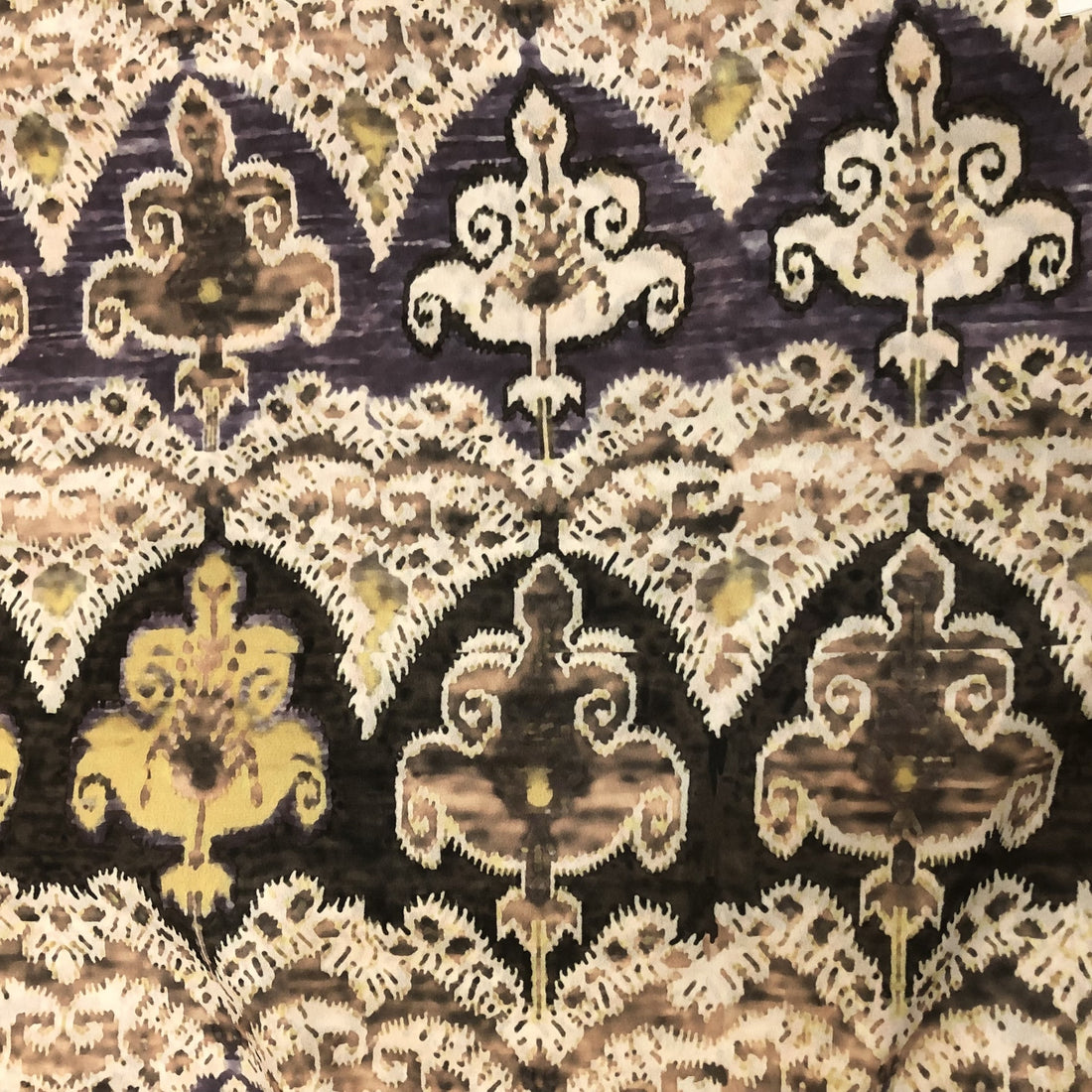 Blue Bohemian Print On Twill Satin (PA07C#2) TSPS45