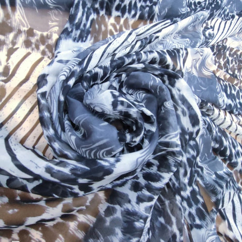 Bernard Leopard Print On Silk Chiffon SCPS226