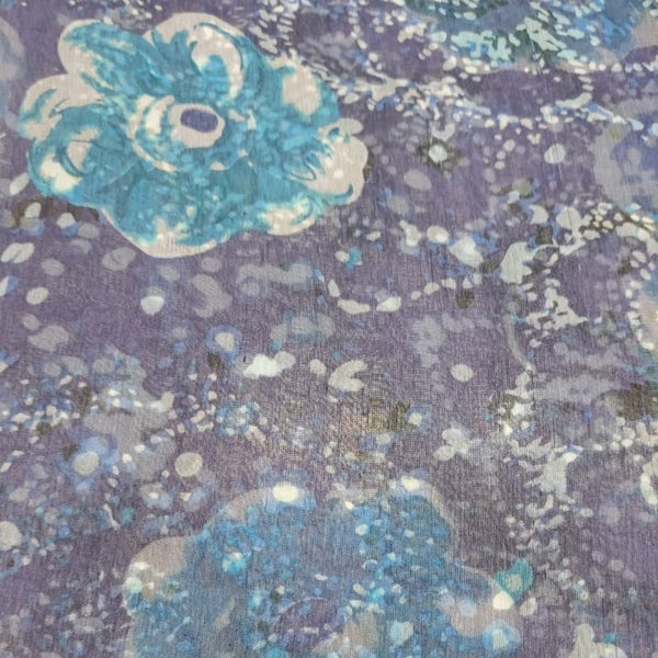Black Shades Flower Print On Silk Georgette SGPS10