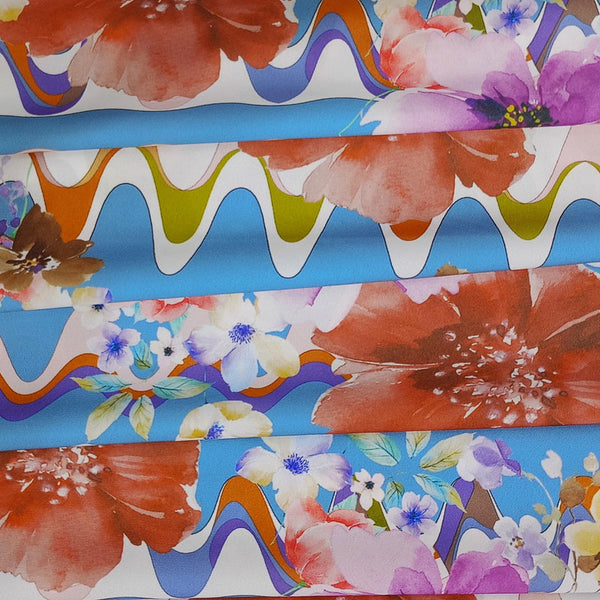 Flowers Print On Royal Georgette RGPB20