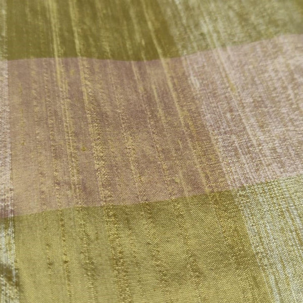 Dupion Silk -Golden & Cream -Check