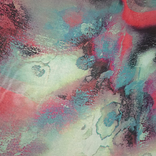 Graftty Print On Habutai Satin HSPS29