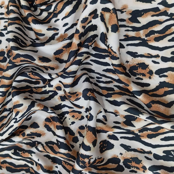 Chrome Satin Sumo Animal Print Fabric CSPB03