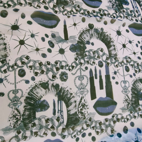 Makeup Print On Silk Chiffon-SCPS169