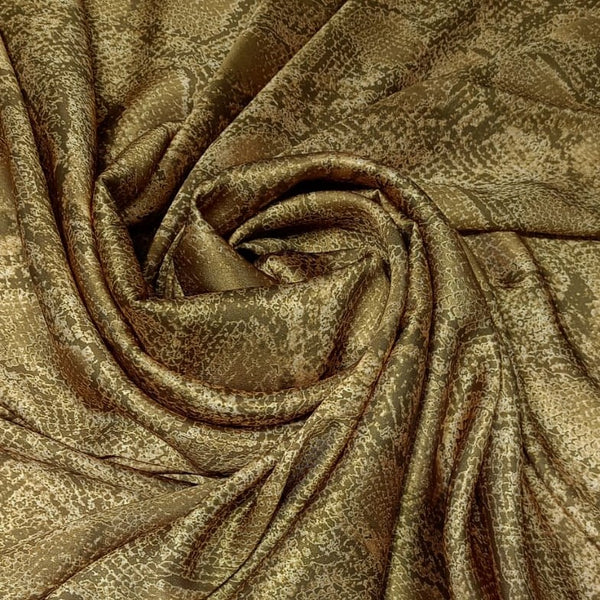 Mustard Snake Print On Print On Royal Georgette-RGPL53