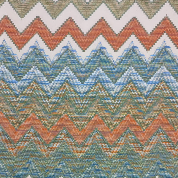 Zig Zag Lookprint On Royal Georgette RGPB55
