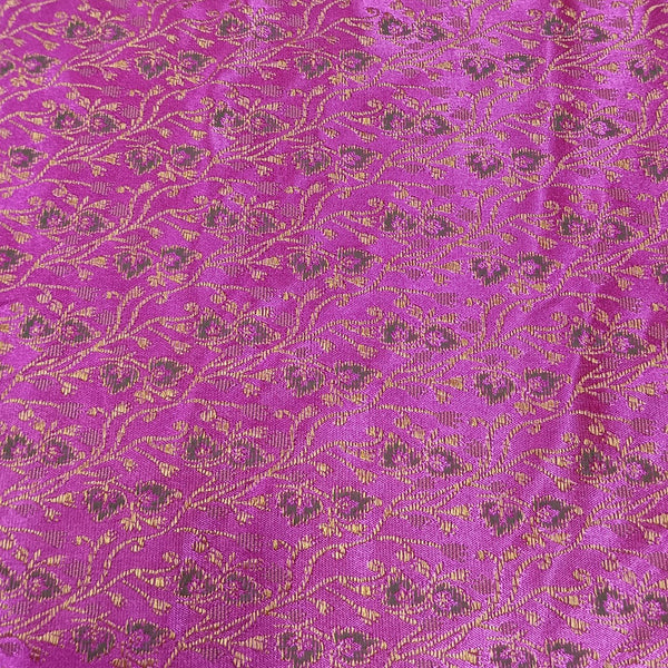 Hot Pink Print On Chinese Jacquard CJPA10