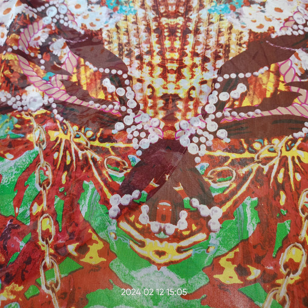 Traditional Print On Silk Chiffon-SCPS274