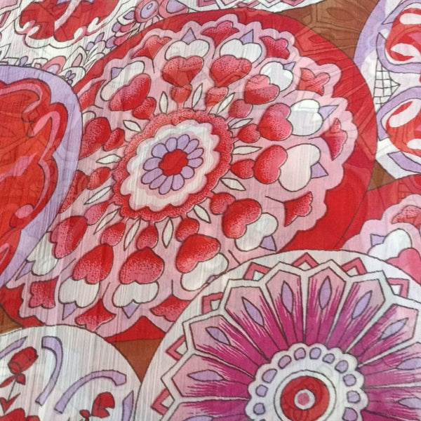 Multicolours Chakra Print On Poly Chiffon PCPS40