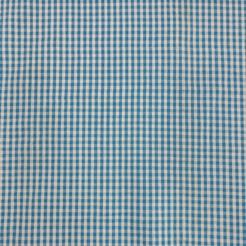 Cotton Sky Blue & White Check Y/D Fabric CCYD33