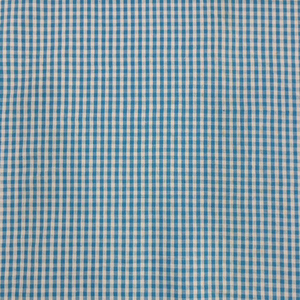 Cotton Sky Blue & White Check Y/D Fabric CCYD33