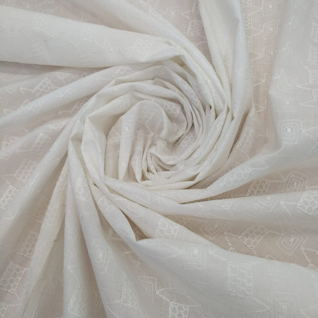 White Cotton Schiffli Embroidery#25