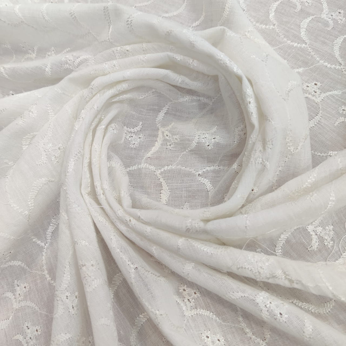 White Cotton Schiffli Embroidery#57