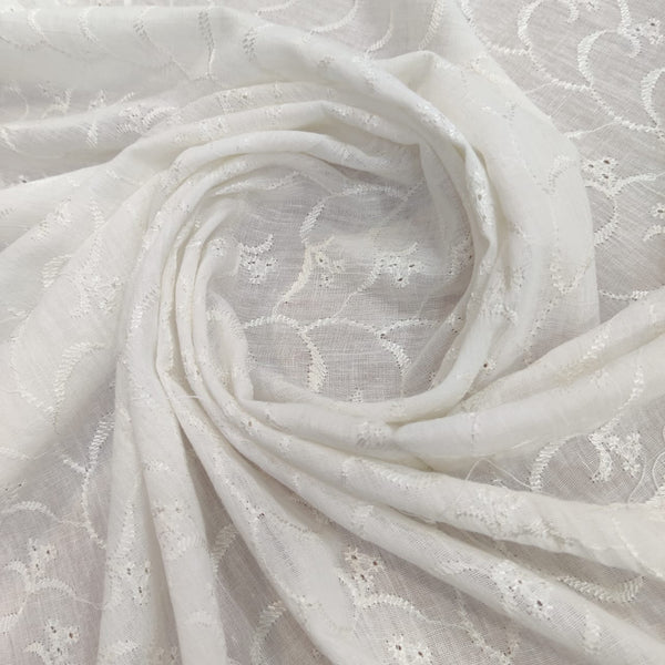 White Cotton Schiffli Embroidery#60