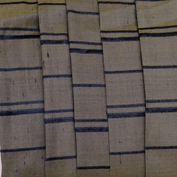 Dupion Silk -Brown & Black-Stripes