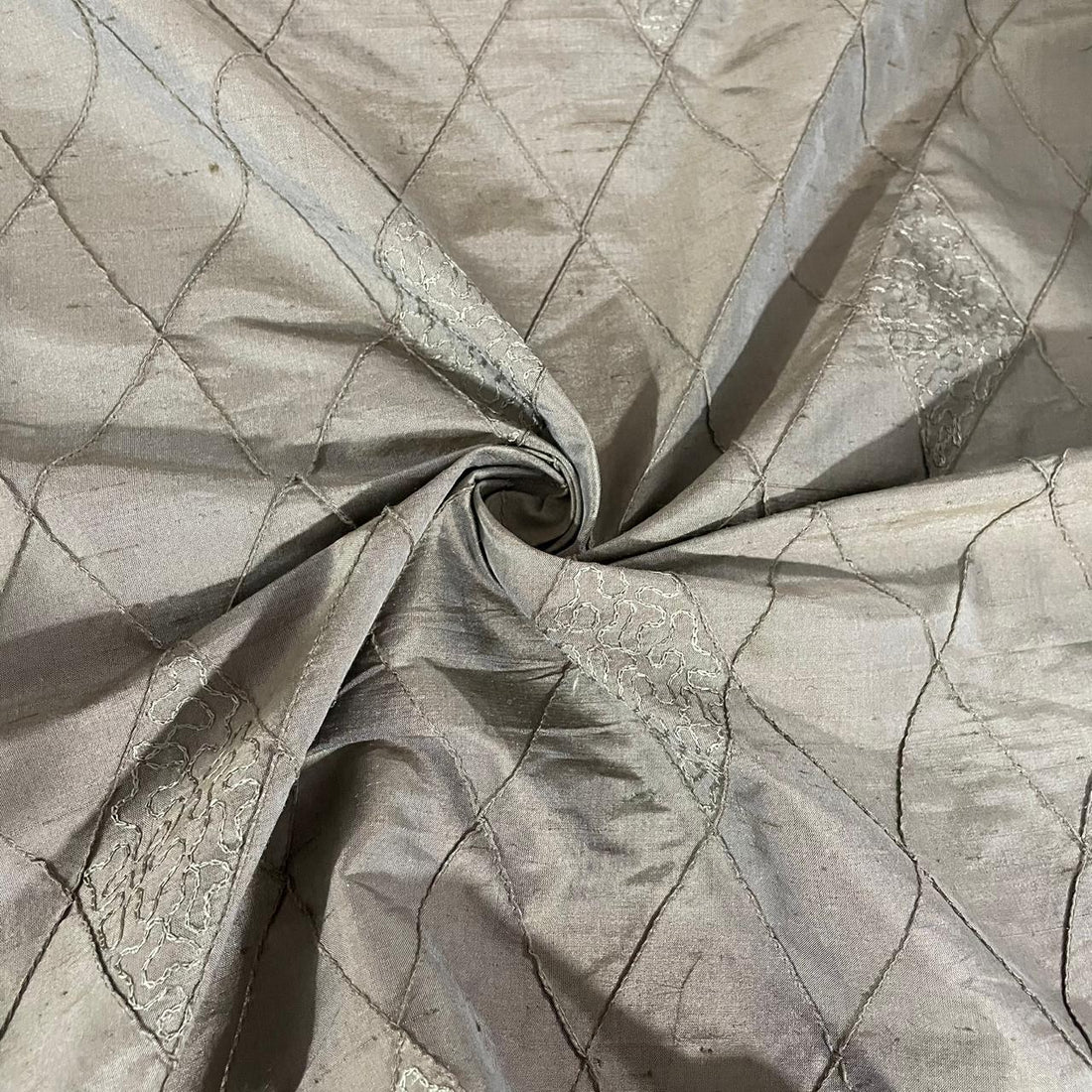 Pin Tuck on Dupion Silk-PTDS02