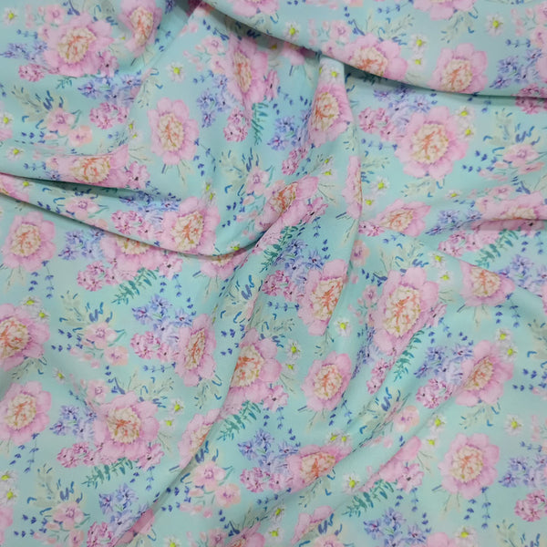 Flower Base Print On Royal Georgette RGPA46