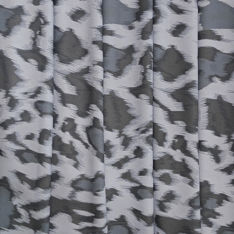 Grey & White Leopard Print On Royal Georgette RGPB36